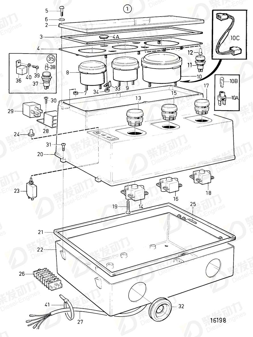 VOLVO Push button 3817576 Drawing